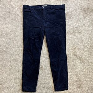 LOFT Women's Navy Blue Corduroy Ankle Jeans